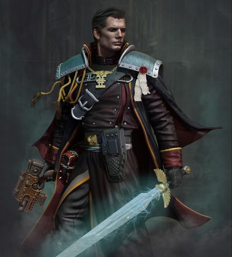 Rogue Trader 40k Art, Trader Character Design, 40k Inquisitor, Dnd Idea, Inquisitor 40k, Warhammer Inquisitor, Apocalypse Character, 40k Imperial Guard, Rogue Traders