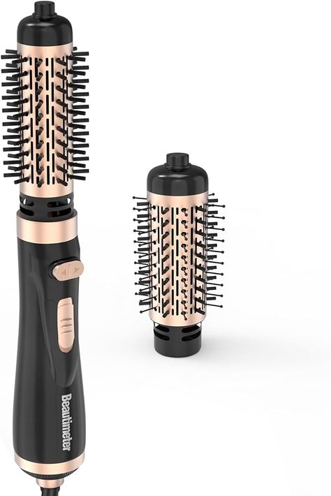 Amazon.com : Beautimeter Hair Dryer Brush, 3-in-1 Round Hot Air Spin Brush Kit for Styling and Frizz Control, Negative Ionic Blow Volumizer, 2 Detachable Auto-Rotating Curling Brush, Black & Gold : Beauty & Personal Care Rotating Hair Dryer, Blow Dryer Brush, Curling Brush, Straightening Comb, Dryer Brush, Blow Dry Brush, Woman Hair, Air Fryer Recipes Chicken, Hair Dryer Brush