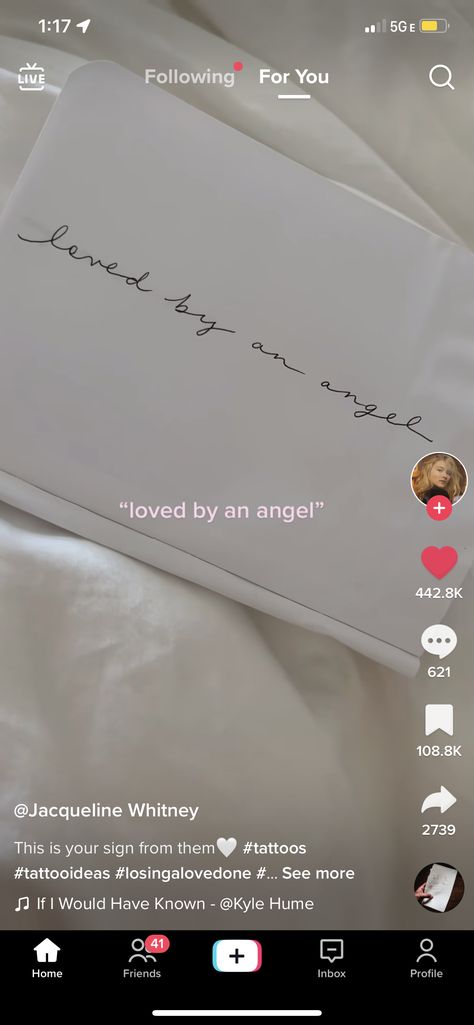 Loved By An Angel Tattoo, Losing Someone Quotes, Losing A Loved One Quotes, Hibiscus Flower Tattoos, Lost Quotes, Quote Tattoo, Losing A Loved One, Angel Tattoo, Losing Someone