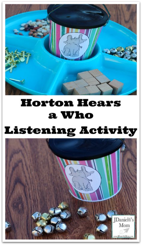 Horton Hears a Who Listening Activity - Your children will enjoy listening carefully as Horton did to hear noises. Dr Suess Horton Hears A Who, Dr Seuss Games Preschool, Dr Seuss Games For Kids, Horton Hears A Who Activities, Dr Seuss Games, Aural Rehabilitation, Dr Seuss Math, Dr Seuss Preschool Activities, Dr Seuss Preschool