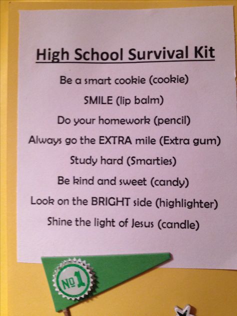 We made these for Nick's 8th grade graduation High School Survival Kit, Graduation Quotes From Parents, Middle School Graduation Party, Schul Survival Kits, Graduation Poems, Middle School Graduation, 5th Grade Graduation, School Survival Kits, Promotion Party