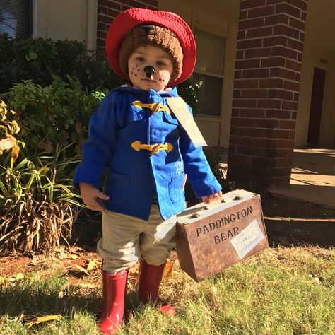 Homemade Paddington Bear costume Paddington Bear Fancy Dress, Paddington Bear Outfit, Teddy Bear Costume Kids, Paddintong Bear Costume, Baby World Book Day Costume, Paddington Costume, Grinch Holding Ornament, Paddington Bear Costume, Olive Costume