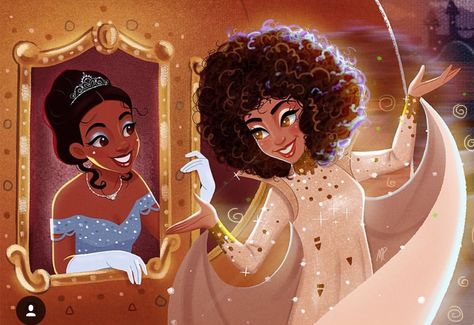 Marcianopalacio Disney Cinderella Brandy & Whitney Houston Black Disney Princess, Rodgers And Hammerstein's Cinderella, Princesa Tiana, Black Fairy, Black Princess, Bantu Knots, Disney Cinderella, Princess And The Frog, Black Artwork