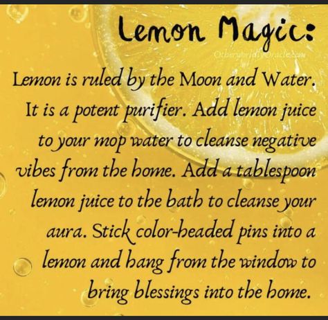 Lemon Magic, Spell Recipes, Using Lemons, Hoodoo Magic, Goddess Magick, Money Prayer, Return To Sender, Magickal Herbs, Astrology Remedy