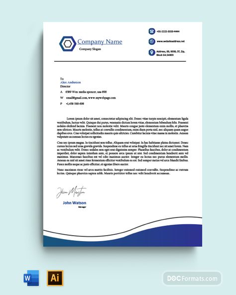 Free Letterhead Template Word, Wave Graphic Design, Letterhead Designs, Letterhead Design Inspiration, Letter Head Design, Free Cv Template Word, Letterhead Template Word, Free Letterhead Templates, Company Letterhead Template