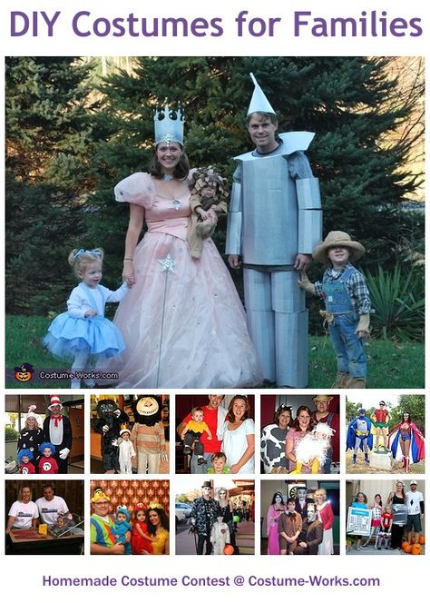 Homemade Costumes for Families - a lot of costume ideas! Now this is why being a mom is so fun. I still get times to act like a total kid. Me and the kiddos are going to do something fun. Paisley will probably freak out. Lol Camper Halloween, Camo Bedroom, Matching Family Halloween Costumes, The Wizard Of Oz Costumes, Glenda The Good Witch, Sibling Costume, Costume Works, Halloween Family, Fall Fest