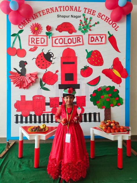 Red Day Theme Decoration In School, Red Color Drawing Ideas, Red Day Celebration In School, Red Colour Craft For Preschool, Fruit Day Celebration In Preschool, Fruits Day Celebration In School, Red Color Day Activities, Red Color Day Celebration In Preschool, Red Colour Day Activities