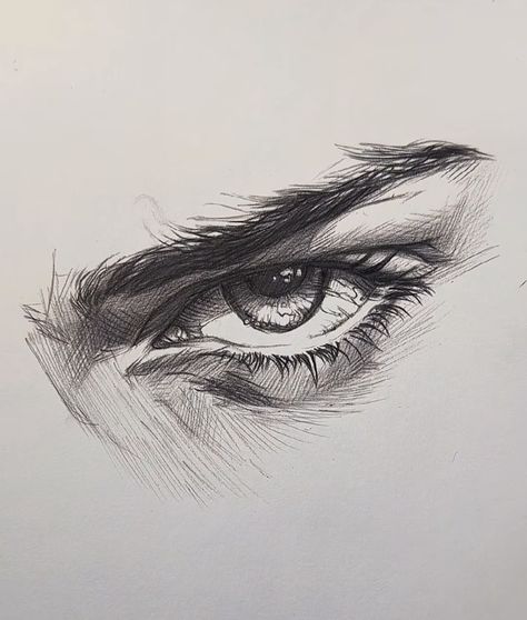 Emotional Eyes Sketch, Crosshatching Drawing Face, Angry Eyes Drawing Reference, How To Draw Male Eyes Realistic, Side Lips Sketch, Realistic Sketches Of People Faces, How To Draw Semi Realistic Eyes Male, Male Smirk Drawing Reference, Men Eyes Sketch