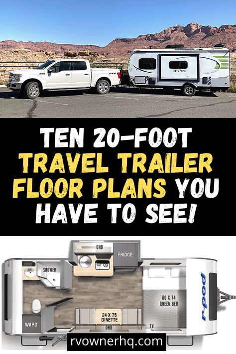 Small Camper Floor Plans, Travel Trailer Layout Floor Plans, Camper Floor Plans, Trailer Floor Plans, Small Rv Campers, Travel Trailer Floor Plans, Tiny Cottages, Camper Flooring, Best Travel Trailers