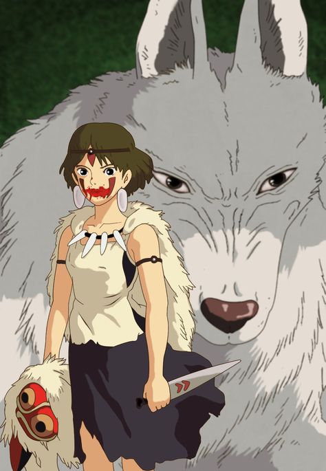 Princess Mononoke Princess Mononoke Poster, Princess Mononoke Cosplay, Mononoke Anime, Studio Ghibli Films, Art Studio Ghibli, Personajes Studio Ghibli, Tv Tropes, Studio Ghibli Movies, Studio Ghibli Art