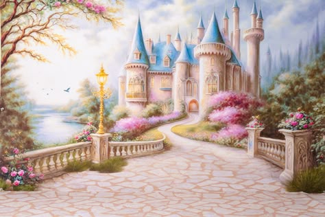 Castle Backdrop, Wedding Backdrop Decorations, Studio Background Images, Fantasy Background, Girly Room, Cottage Art, Disneyland Park, Background Images Hd, Cute Clipart