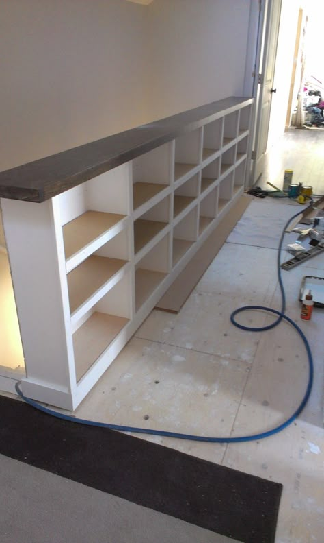 The alternate title for this post could have been 'Building Another Bookcase', but where's the fun in that? Let's start with the finished... Diy Stair Railing, Table Woodworking, Diy Stairs, Staircase Railings, Stair Storage, Stair Railing, Railing, Home Renovation, Home Remodeling