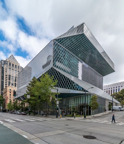 Coast Architecture, Seattle Library, Seattle Central Library, Seattle University, Seattle Center, Seattle Usa, Awesome Architecture, Rem Koolhaas, Library Aesthetic