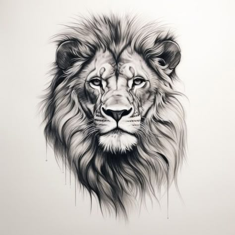 Lion Portrait Drawing, Lion Head Back Tattoo, Lion Tattoo Reference, Lions Head Tattoo Men, Majestic Lion Tattoo, Lions Face Tattoo, Men’s Lion Tattoo, Lion Bicep Tattoo Men, Cool Lion Tattoos