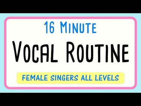 (12899) 16 Minute Vocal Warm Up Routine for Female Singers Voice - YouTube Singing Warm Ups, Warm Up Routine, Cheat Sheet, Female Singers, Singers, The Voice, Singing, The Creator