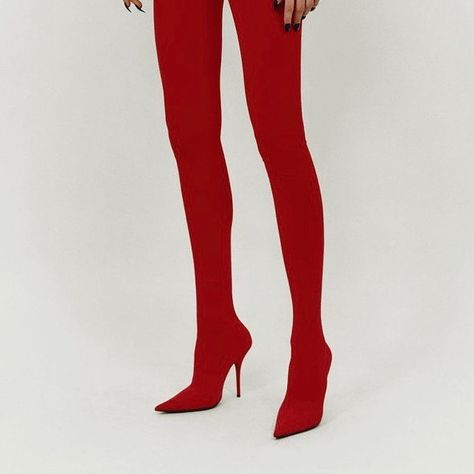 Ann Takamaki, Colour Mood, Red Tights, Red Stockings, Artsy Style, Colored Tights, Opaque Tights, Red Colour, How To Pose