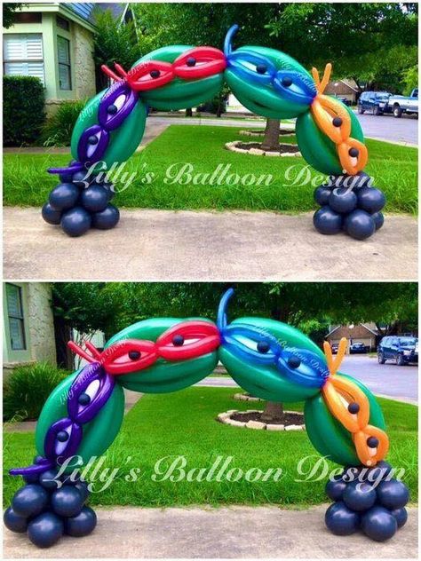 Turtle Birthday Party Ideas, Turtle Balloon, Ninja Turtle Balloons, Balloon Arch Ideas, Ninja Turtle Birthday Party, Turtle Birthday Party, Turtle Ninja, Mutant Ninja Turtles Party, Turtle Birthday Parties