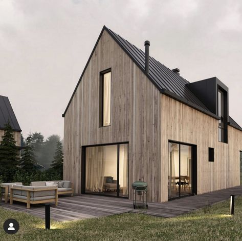 Scandinavian Cabin Exterior, Scandinavian Home Exterior, Wood Cladding Exterior, Cladding Exterior, Barn Conversions, Weatherboard House, Cottage Exteriors, Nordic House, Farmhouse Architecture