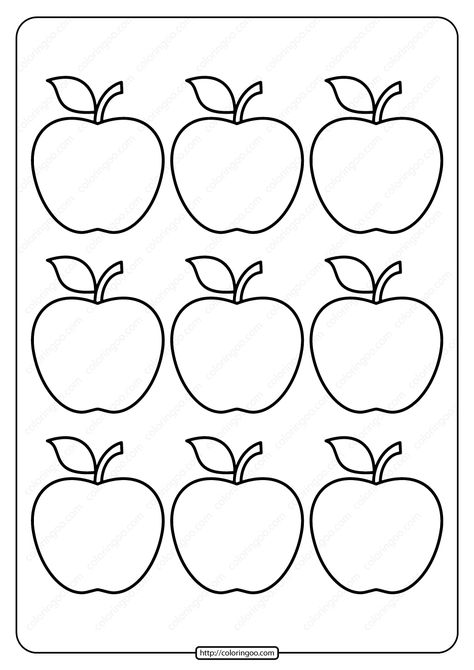 Free printable Simple Apple Outline adult coloring pages for kids of all ages. You can print or download them to color and offer them to your family and friends. #printable #pdf #simple #apple #outline #coloringpage #coloringbook #coloring #drawing Apples Template Free Printable, Apple Outline Printable, Apples Coloring Page, Small Apple Template Free Printable, Printable Painting, Apple Print, Apple Pattern Printable, Apple Printable, Apples Drawing