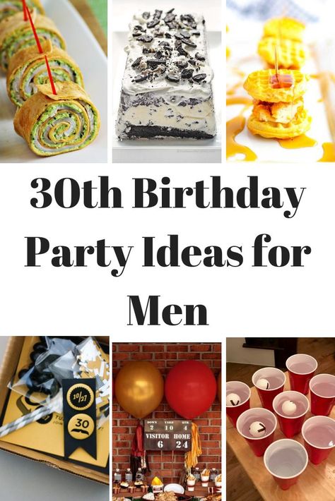 This is an AMAZING list! Food, games, themes, and more! 30th Birthday Party Ideas for Men - Fantabulosity 30th Birthday Party For Him, 30th Birthday Party Games, Birthday Party Ideas For Men, 30th Birthday Party Ideas, Dirty 30 Birthday Party, 30th Birthday Party Themes, 30th Birthday Games, 30th Birthday For Him, Birthday Themes For Adults