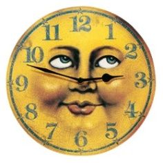 yellow Bedrooms Furniture, Moon Clock, Tick Tock Clock, Modern Wall Clocks, No Hands, Father Time, Cool Clocks, Vintage Moon, Time Keeper