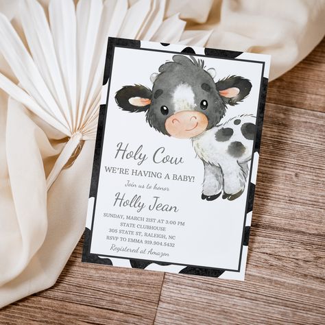 Cow Baby Shower Theme, Cow Baby Shower Invitations, Cow Baby Shower, Cow Baby Showers, Cow Birthday, Paperless Post, Shower Bebe, Neutral Minimalist, Invitation Baby Shower