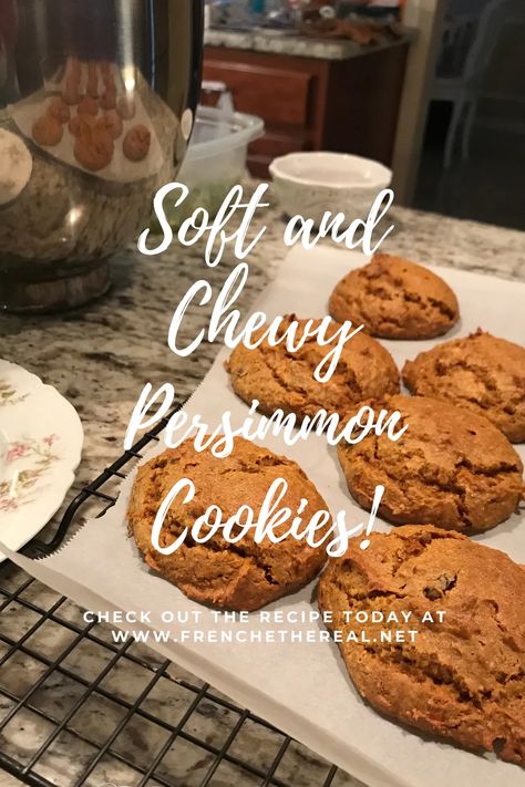 Persimmon Oatmeal Cookies, Persimmon Recipes Cookie, Persimmon Cookies Recipe, Persimmon Cake Recipe, Persimmon Cookie Recipe, Persimmon Jam, Fruit Deserts, Persimmon Cookies, French Ethereal