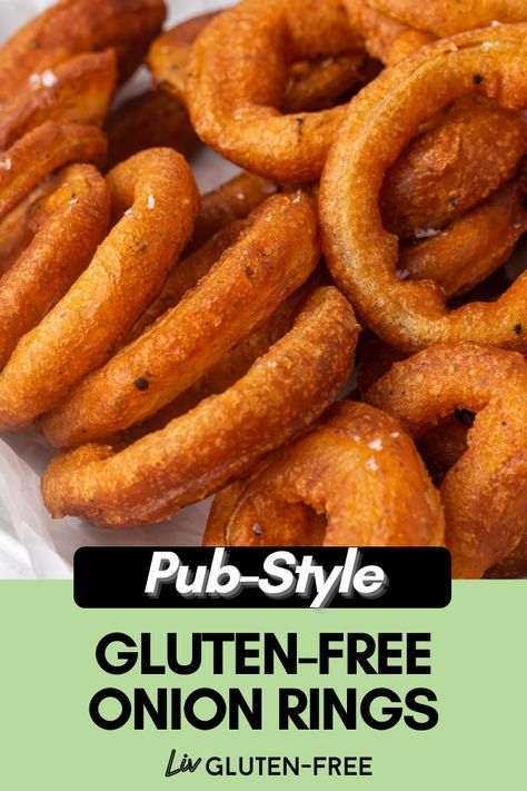 Gluten Free Onion Rings, Rings Thick, Gluten Free Beer, Healthy Avocado, Gluten Free Sides, Gluten Free Appetizers, Gluten Free Sides Dishes, Homemade Gluten Free, Gluten Free Dairy Free Recipes