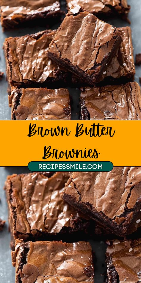 Discover the ultimate indulgence with Brown Butter Brownies, infused with a nutty richness from browned butter and loaded with chocolate goodness. Perfectly fudgy and easy to bake, enjoy these decadent homemade treats for any occasion. Deep Fried Brownies, Brownie Recipes With Measurements, Best Chewy Brownie Recipe, Thick Brownies Recipes, Brownie Recipes Boxed, Brown Butter Recipes, 9x13 Brownie Recipe, Chocolate Brownie Recipes, Brownie Flavors