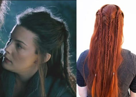 Arwen Arwen Hairstyle, Arwen Hair, Elven Hair, Elf Hairstyles, Elvish Hairstyles, Elven Hairstyles, Hair Locks, Fantasy Hair, Prom Hair