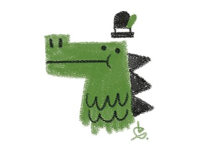 Gutentag! A Drawing, Alligator, Green