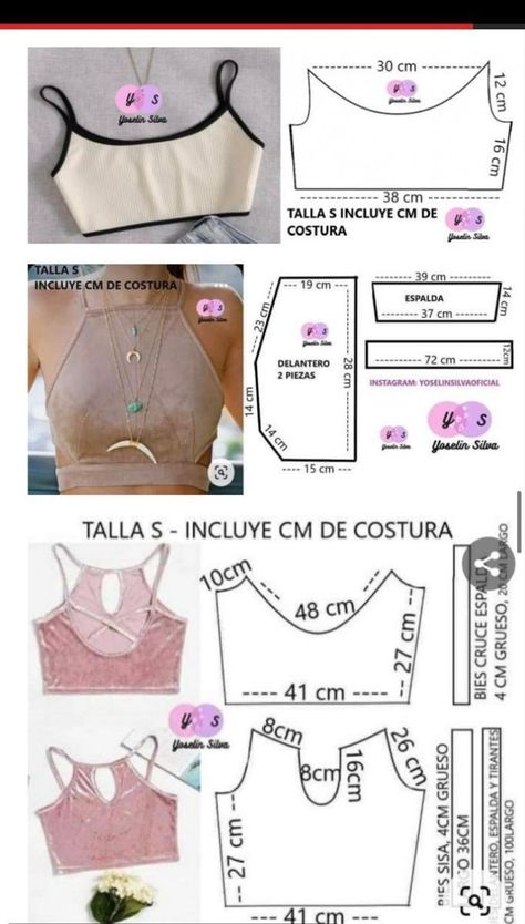 Diy Crop Top From T Shirt Step By Step, Pola Bra, Patron Top, Crop Top Sewing Pattern, Diy Clothes Patterns, Dresses Corset, Bra Sewing Pattern, Sewing Top, Clothing Pattern Design