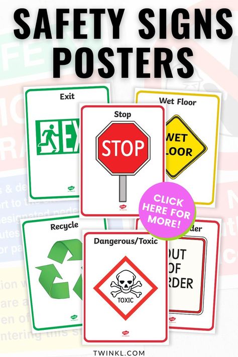 Display these common safety symbol posters around a classroom or school building to help students become aware of the safety in their surroundings. Want more resources like this? Check out our wonderful collection of Classroom Signs and Labels! Child Safety Activities, Starting A Daycare Center, Classroom Safety, Teaching Safety, Safety Signs And Symbols, Safety Activities, Social Emotional Health, Starting A Daycare, Family Communication