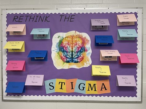 Psychology Fest Ideas, Mental Health Bulletin Board Ideas, Mental Health Bulletin Board, Counselor Classroom, School Counselor Classroom, Counselor Bulletin Boards, Display Boards For School, Health Bulletin Boards, College Bulletin Boards