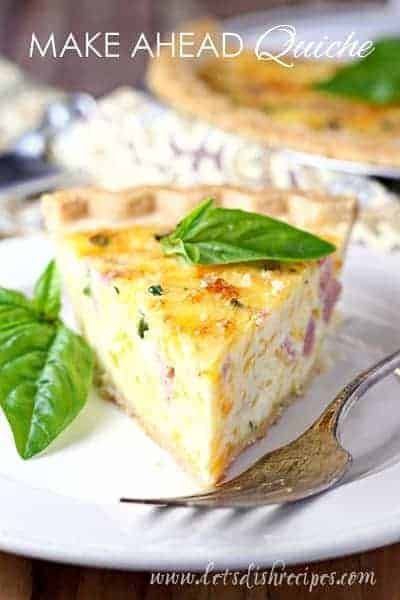 Make Ahead Quiche Make Ahead Quiche, Make Ahead Brunch Recipes, Make Ahead Brunch, Cooked Ham, Breakfast Enchiladas, Breakfast Quiche Recipes, Easy Brunch Recipes, Breakfast And Brunch, Breakfast Quiche