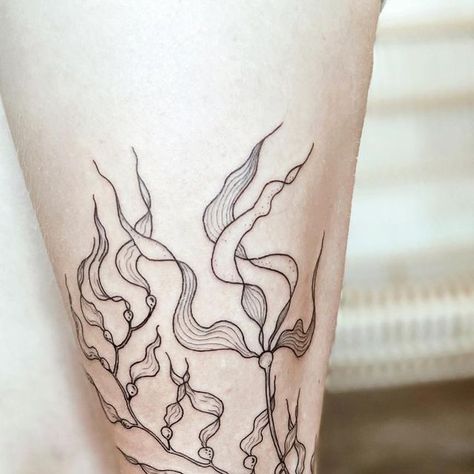 Bull Kelp Tattoo, Algae Tattoo, Kelp Tattoo, Bull Kelp, Leg Tattoo, Art Tattoos, Leg Tattoos, Tattoos And Piercings, Body Art Tattoos