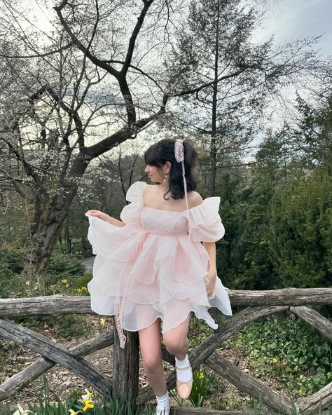 your fav spring fairy 🧚🏼‍♀️🌼🩰 wearing the peach skin rose petal puff dress by @selkie c0de "isabella" to save!! #selkiepartner Pink Selkie Dress, Selkie Puff Dress Disney, Selkie Puff Dress Cloud, Selkie Puff Dress Pink, Pink Fairycore Dress With Ruffles, Spring Fairy, Puff Dress, Rose Petals, Skin