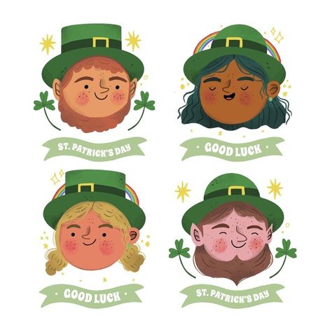 St Patrick Illustration, St Patricks Illustrations, St Patricks Day Illustration, Leprechaun Illustration, Irish Beer, Greeting Card Inspiration, Irish Leprechaun, Day Illustration, Goodnotes Stickers