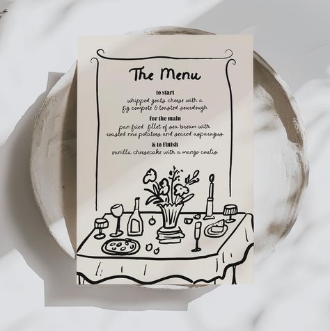 There’s something NEW over on the site and you thought your #tablescaping was 🌟 then this is going to elevate it even further ✨ Personalised menu downloads have arrived! They’re just £8 for a download and super easy. Pick your menu design, let me know your dinner plans (🤤) and I’ll create your menu files and zip them over to you. You can either print at home yourself or send to a printer 🎉Consider that your guests v. impressed and you’ve had to do practically no work 💅 There’s a link in my bi... Dinner Menu Design Ideas, Home Menu Ideas, Menu Card Design Ideas, New Menu Poster, Printify Business, Pizza Party Table Setting, Dinner Party Menu Design, Menu Ideas Design, Brunch Menu Design