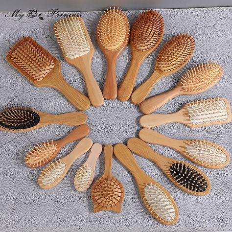 Bamboo Comb, Bamboo Hair Brush, Barber Accessories, Wood Comb, Hair Care Tools, Massage Brush, Healthy Hair Care, Hair Control, Head Massage