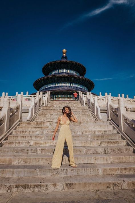 What to pack while you're in China & what I'm picking while I'm traveling. #china #travelguide #travelplans Caila Quinn, Cute Travel Outfits, Temple Of Heaven, China Beijing, Summer Yellow, The Bachelor, Summer Trip, Warm Weather Outfits, China Travel