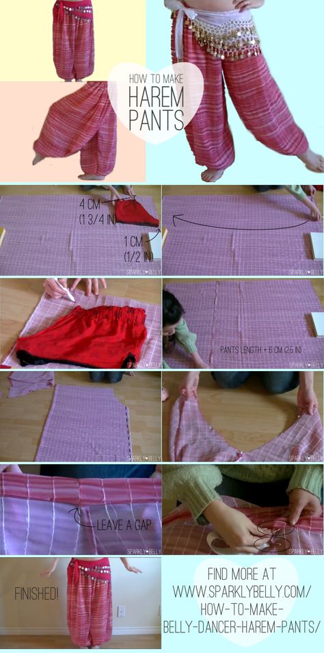 Belly Dancing Pants, How To Make Harem Pants, Harem Pants Diy, Jasmine Pants, Belly Dance Costumes Diy, Dance Diy, Pants Diy, Aladdin Costume, Belly Dancer Costumes