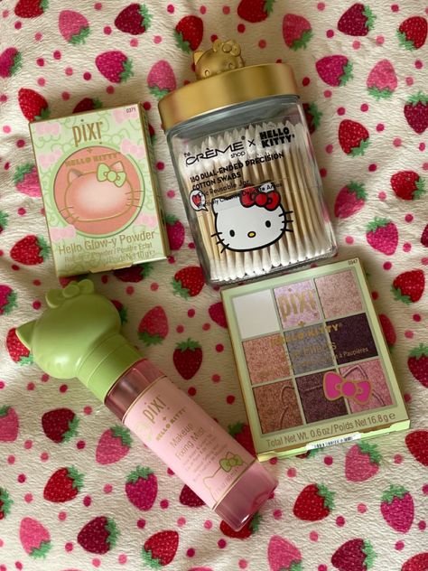 Hello Kitty Haul, Hello Kitty Makeup Products, Pixi Hello Kitty, Kendall Birthday, Hello Kitty Makeup Bag, Pixi Makeup, Pixie Makeup, Cartoon Makeup, Hello Kitty Shop