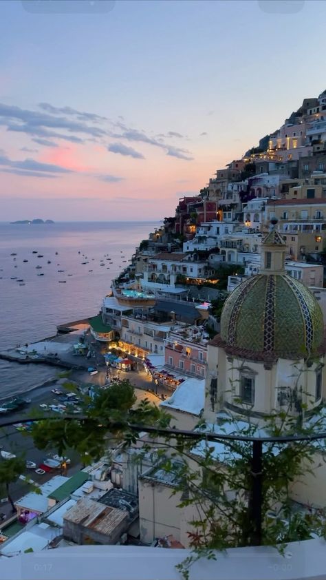 italy on Instagram: Beautiful nights spent with the ones we love. This is what it’s all about. 💜✨ 📍Positano 📸 @andreavetrano Follow @italy 🇮🇹 ——— #italy… Dream Vacations Italy, Trip To Italy Aesthetic, Positano Amalfi Coast, Dream Life Travel, Italy Pictures Aesthetic, Aesthetic City Pictures, Italy Vision Board, Positano Italy Aesthetic, Italian Pictures