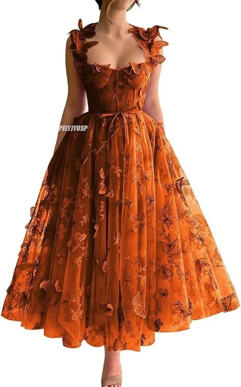 Burnt Orange Wedding Dress, Orange Princess Dress, Whimsical Bridesmaids Dresses, Burnt Orange Prom Dress, Orange Formal Dress, Burnt Orange Dresses, Orange Party Dresses, Orange Formal Dresses, Orange Evening Dresses