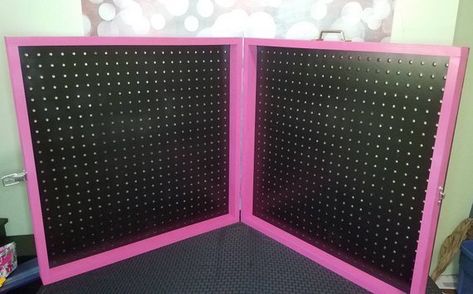 Pegboard Display Case | Etsy Room Divider Jewelry Display, Screen Earring Holder, Paparazzi Necklace Storage, Paparazzi Display, Paparazzi Jewelry Displays, Pegboard Display, Vendor Displays, Moon Crafts, Diy Display