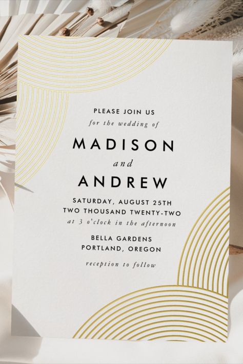 White and Gold Geometric Wedding Foil Invitation
Modern wedding invitations featuring foil swirled geometric lines at the corners with a white background! #marriage #wedding #invitations #weddinginvitations #wedding #elegant #minimalist Hexagon Wedding Invitations, Geometric Invitation Design, Gold Geometric Wedding Decor, Invitation With Gold Foil, Geometric Wedding Invitation, Wedding Elegant, Foil Invitations, Wedding Invitations Boho, Geometric Wedding