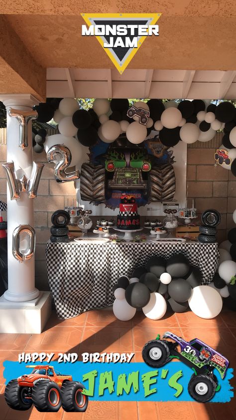 Monster Truck Desert Table, Ace Birthday, Monster Jam Birthday Party, Monster Jam Birthday, Monster Jam Party, Monster Truck Theme, Birthday 2023, 5th Birthday Party Ideas, Monster Trucks Birthday Party