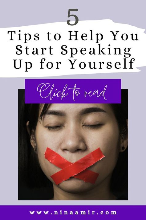 Man with his eyes closed looking unsettled with his mouth taped with red tape. Overlaid with the blog post title. Speaking Up For Yourself, Speak Up For Yourself, Turn Up, Do You Feel, Self Improvement Tips, Take Action, 5 Things, Love Yourself, To Speak