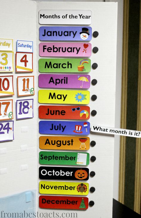 Home Preschool Calendar Board | From ABCs to ACTs Preschool Calendar Board, Preschool Calendar, Home Preschool, Preschool Decor, Diy Classroom Decorations, Kindergarten Classroom Decor, Calendar Board, Preschool Classroom Decor, Classroom Calendar